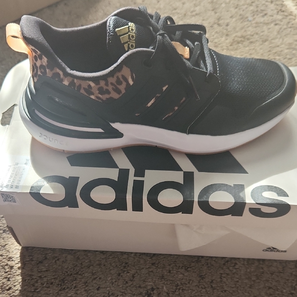 Adidas Women's Black and Animal Print Sneakers